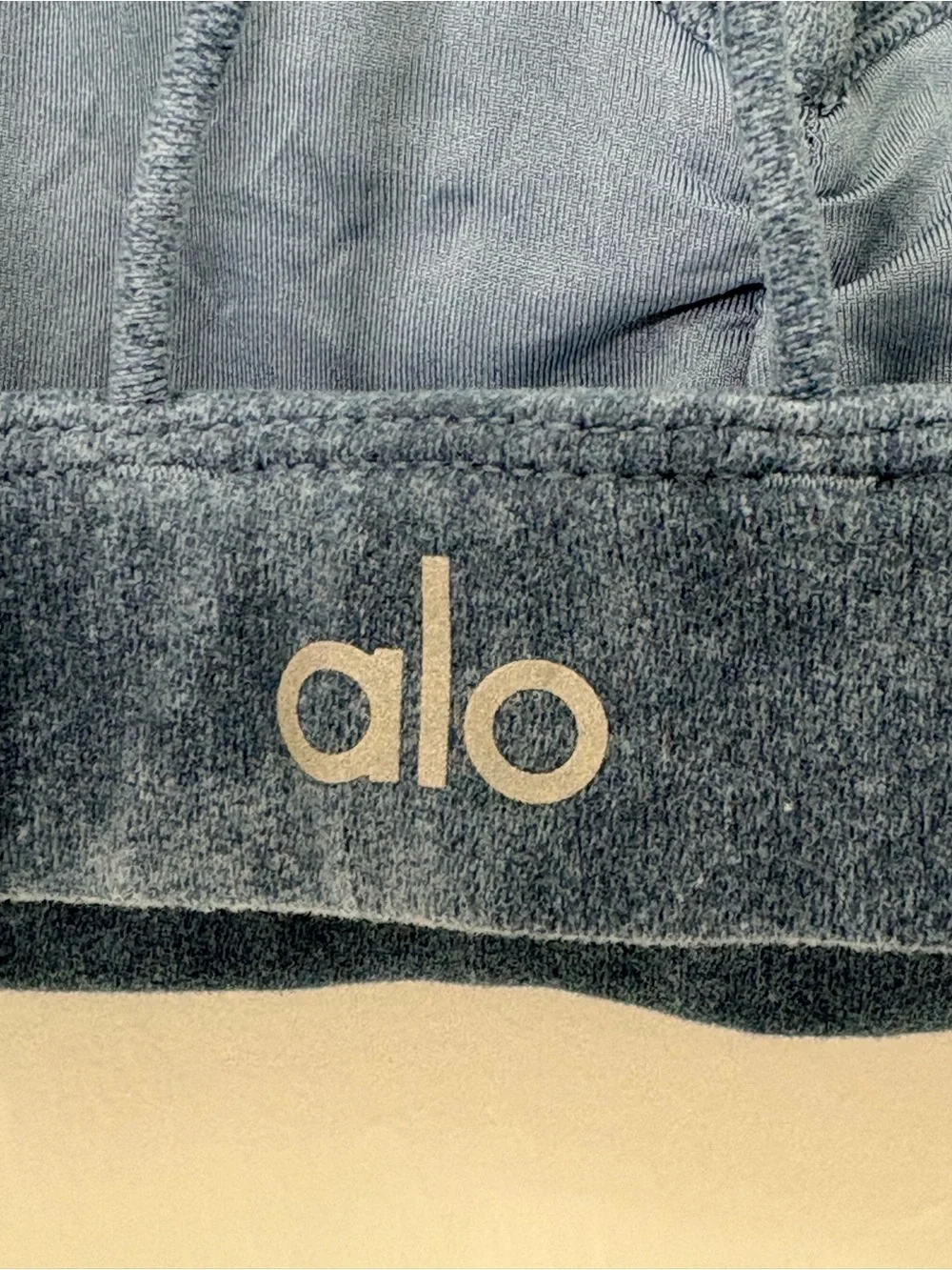 Alo Yoga Sunny Strappy Bra Light Support Sz XS Indigo Acid EUC